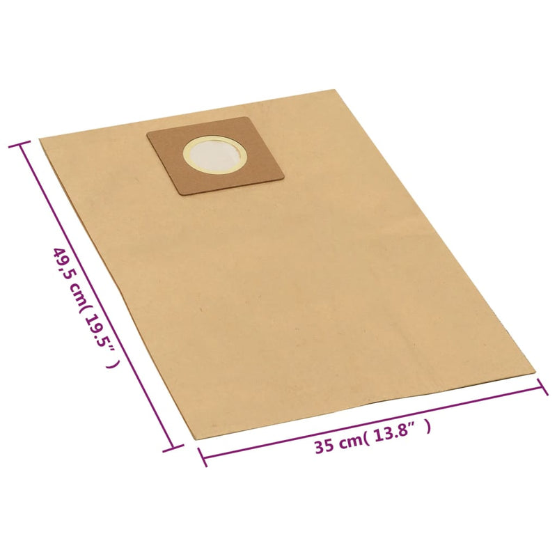 Sacchetti di Carta di Ricambio per Aspirapolvere/Aspiracenere vidaXL 20L/30L (Set da 10) - Image 2 of 2