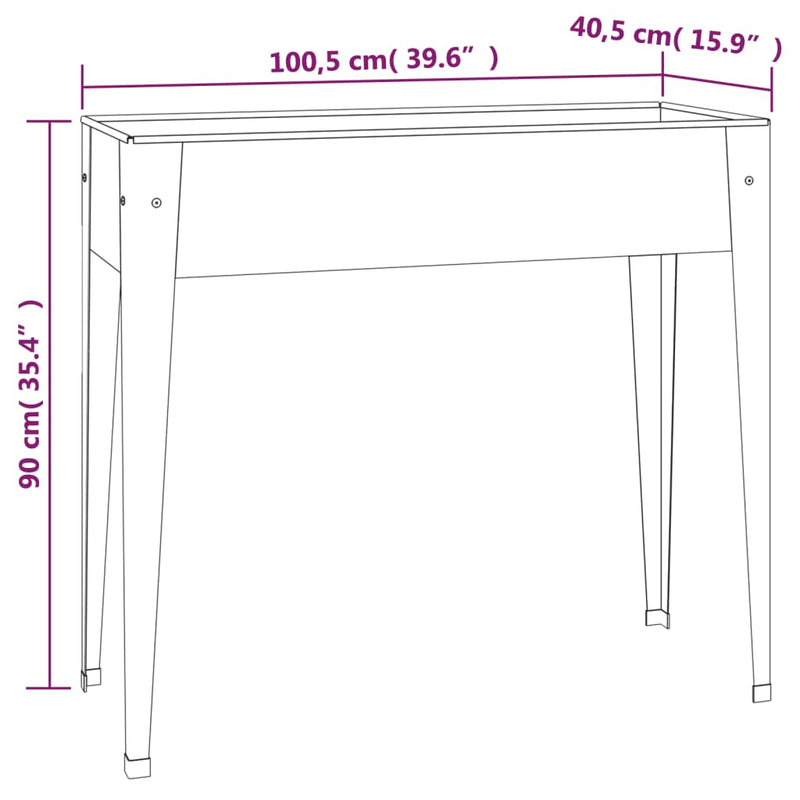 vidaXL Jardinera de Acero Galvanizado 100,5x40,5x90 cm Plata - Image 5 of 5