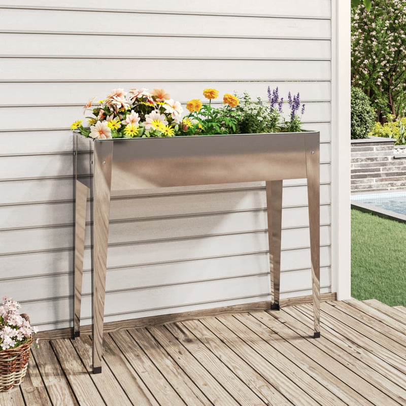 vidaXL Jardinera de Acero Galvanizado 100,5x40,5x90 cm Plata - Image 1 of 5