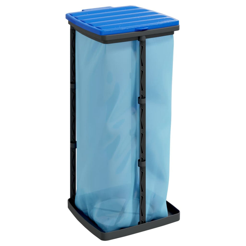 Set 2 Porta Sacchi Spazzatura Pieghevoli 60L - Nero e Blu - immagine 3 | SolPatio - Image 3 of 7