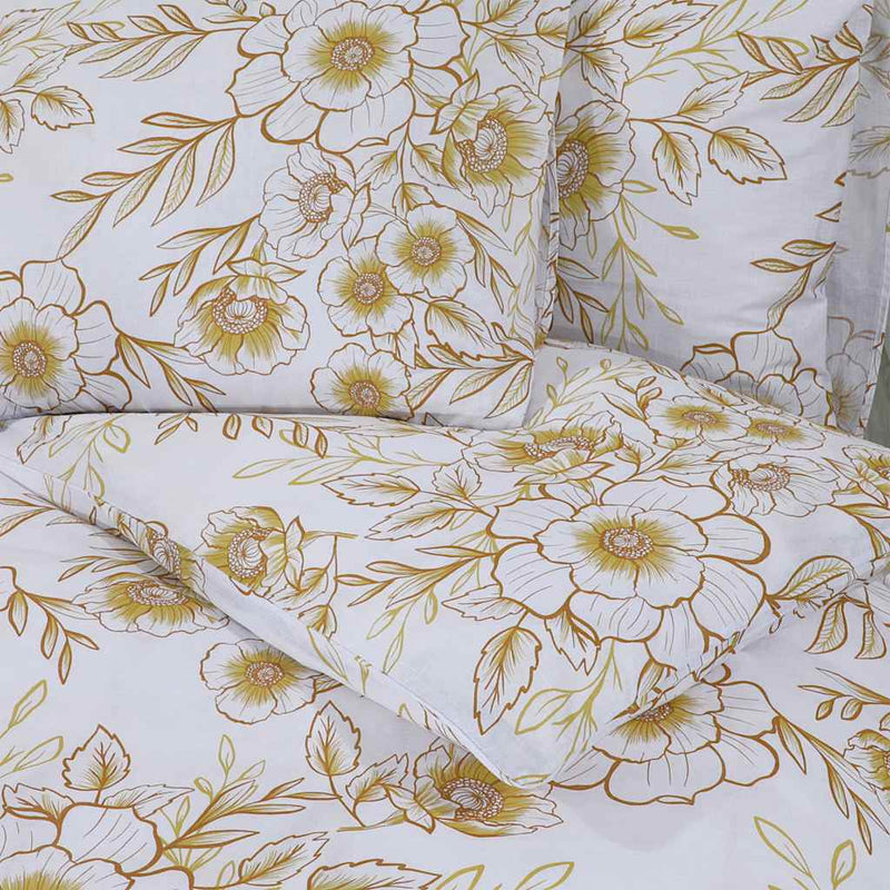 vidaXL Set Copripiumino Bianco e Marrone 200x220 cm in Cotone - Image 4 of 5