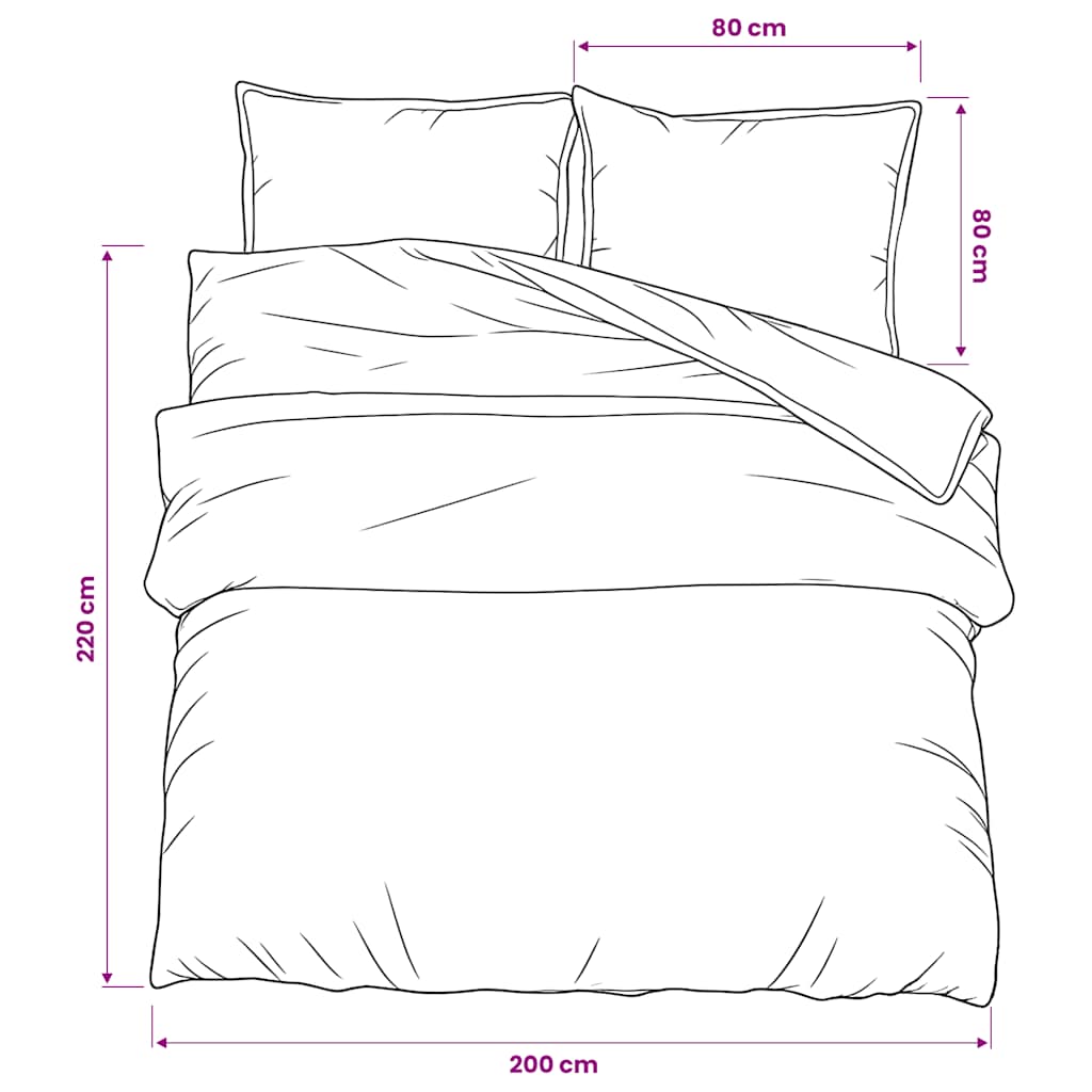 vidaXL Set Copripiumino Bianco e Marrone 200x220 cm in Cotone - Image 5 of 5