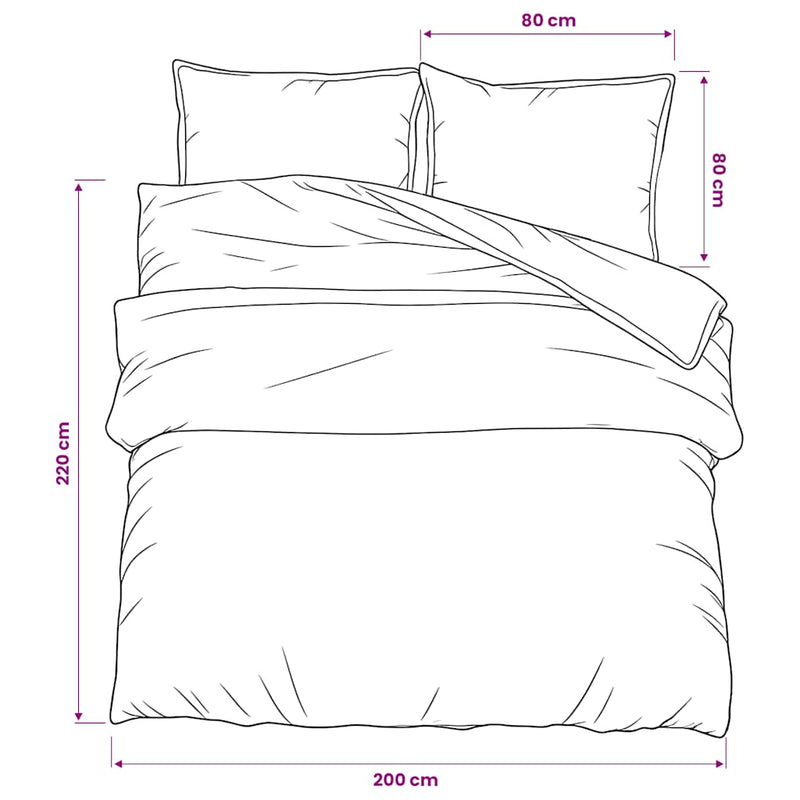 vidaXL Set Copripiumino Bianco e Marrone 200x220 cm in Cotone - Image 5 of 5