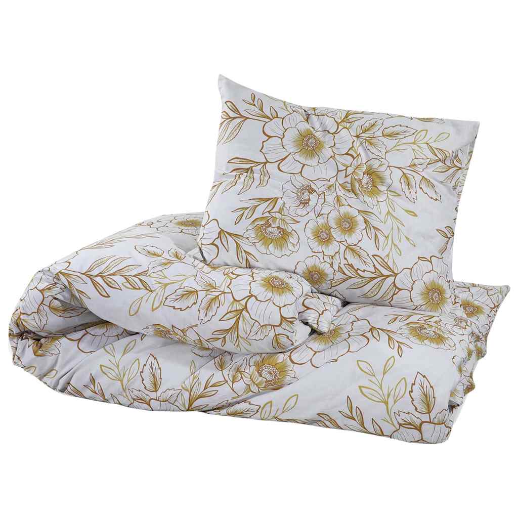 vidaXL Set Copripiumino Bianco e Marrone 260x220 cm in Cotone - Image 3 of 5