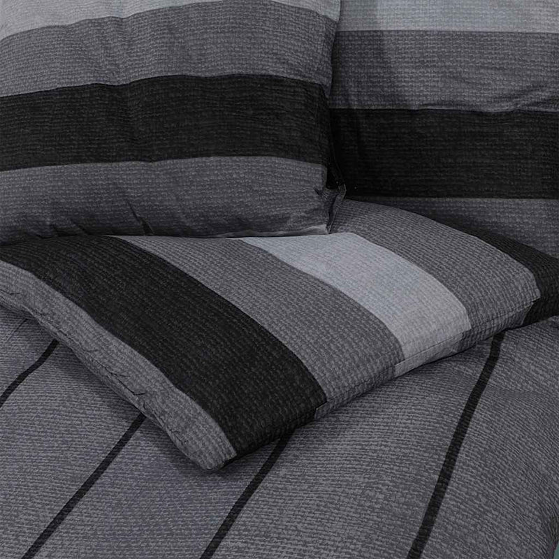 vidaXL Set Copripiumino Grigio Scuro 220x240 cm in Cotone - Image 4 of 5