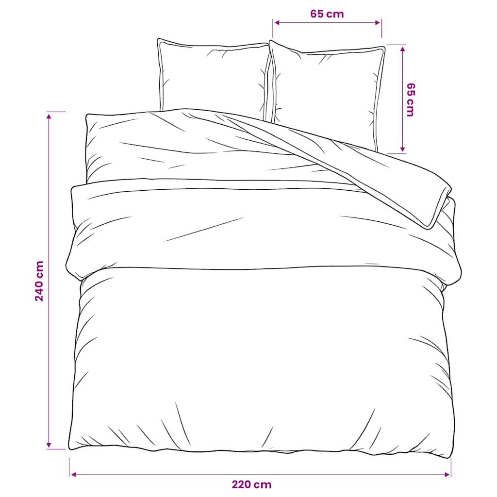 vidaXL Set Copripiumino Grigio Scuro 220x240 cm in Cotone - Image 5 of 5
