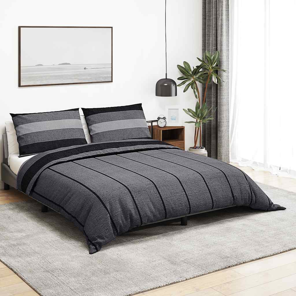 vidaXL Set Copripiumino Grigio Scuro 220x240 cm in Cotone - Image 1 of 5
