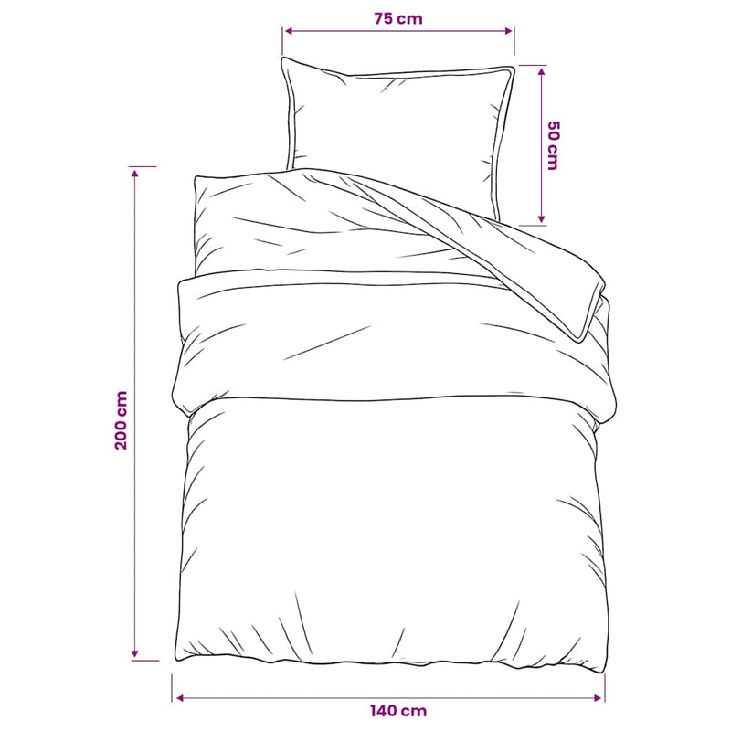 vidaXL Set Copripiumino Grigio Scuro 140x200 cm in Cotone - Image 5 of 5