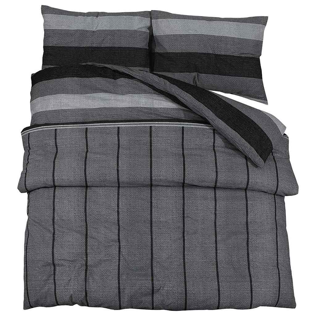 vidaXL Set Copripiumino Grigio Scuro 260x220 cm in Cotone - Image 2 of 5
