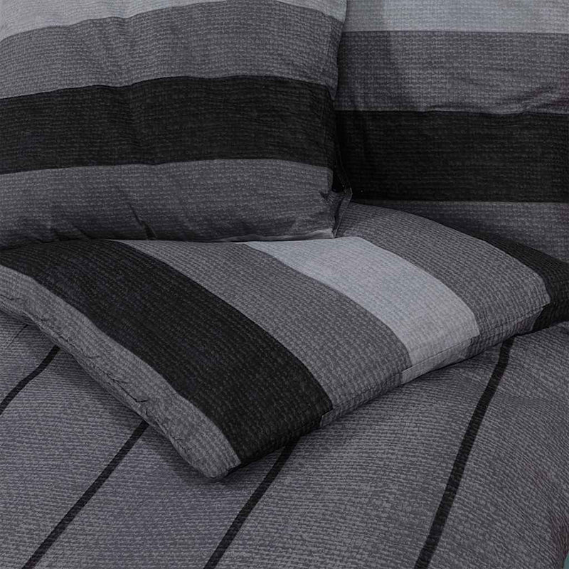 vidaXL Set Copripiumino Grigio Scuro 260x220 cm in Cotone - Image 4 of 5