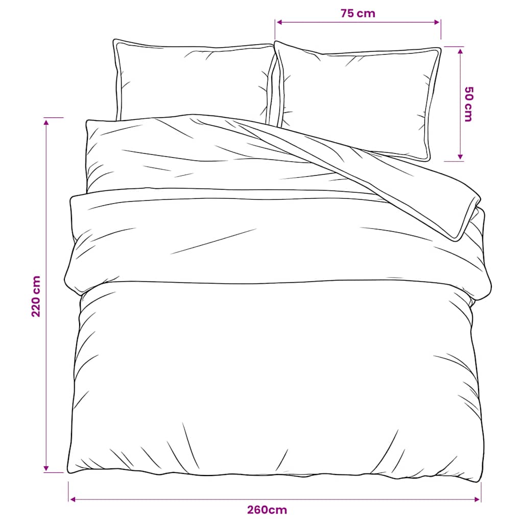 vidaXL Set Copripiumino Grigio Scuro 260x220 cm in Cotone - Image 5 of 5