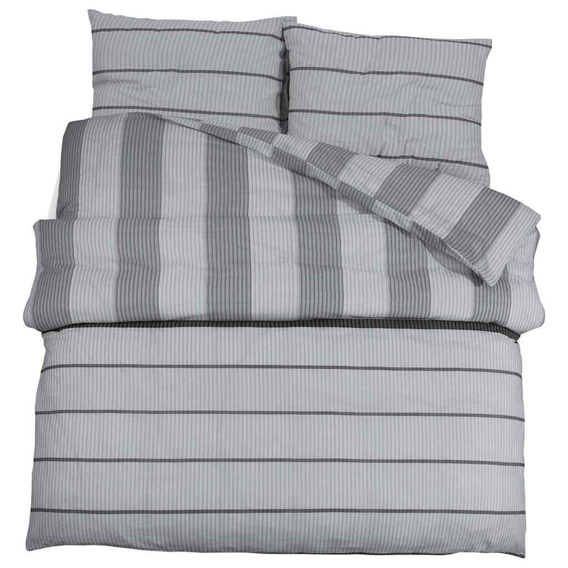 vidaXL Set Copripiumino Grigio 220x240 cm in Cotone - Image 2 of 5