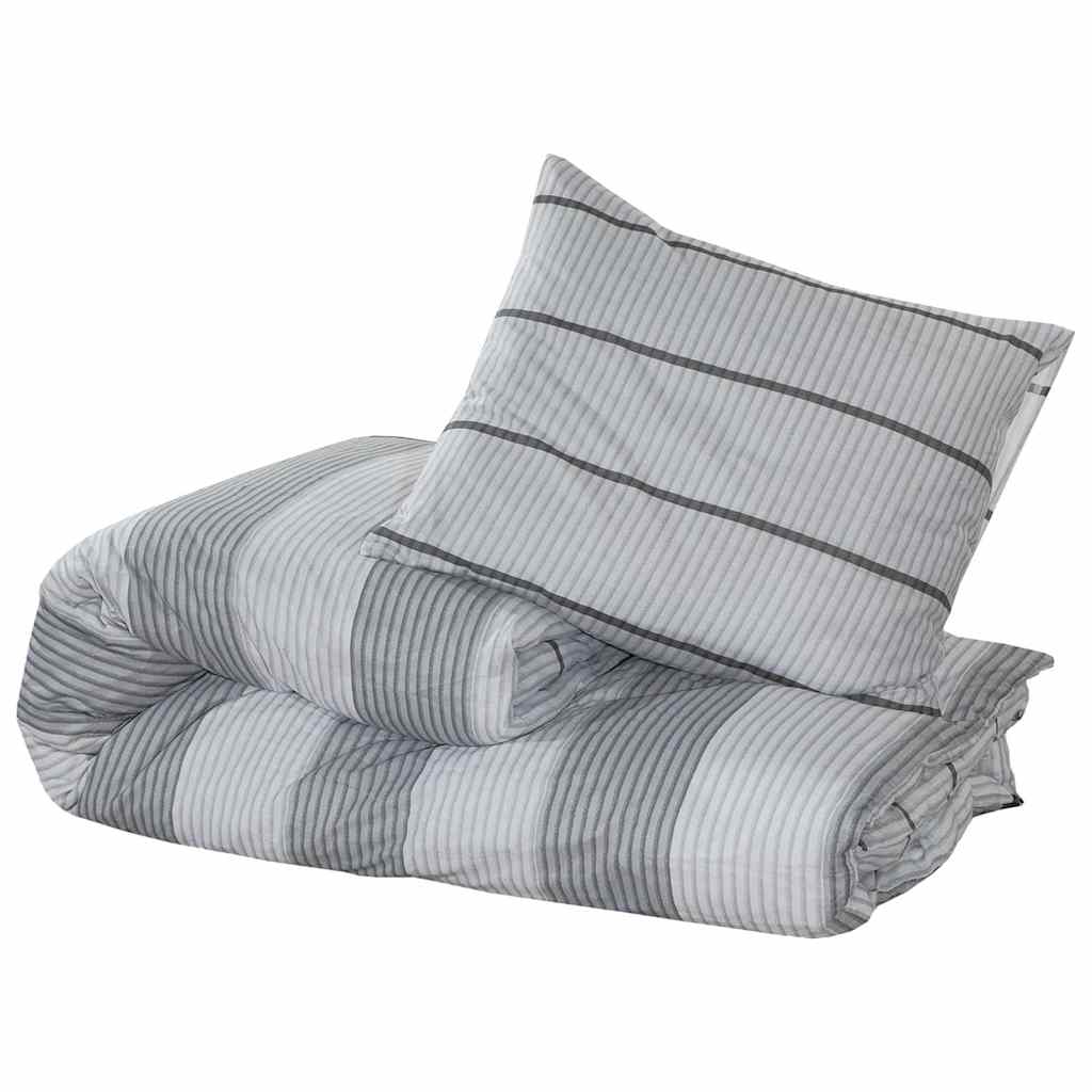 vidaXL Set Copripiumino Grigio 220x240 cm in Cotone - Image 3 of 5