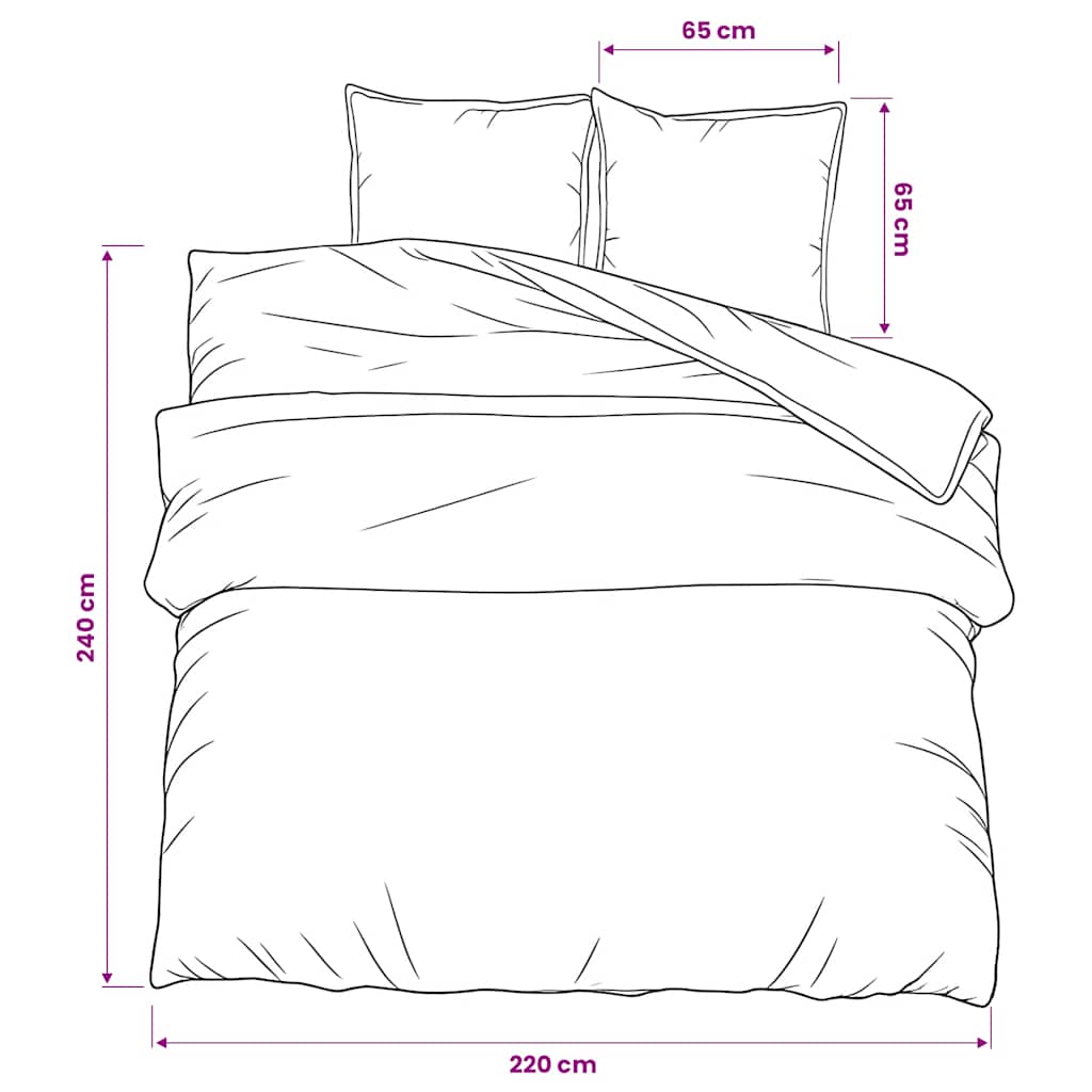 vidaXL Set Copripiumino Grigio 220x240 cm in Cotone - Image 5 of 5