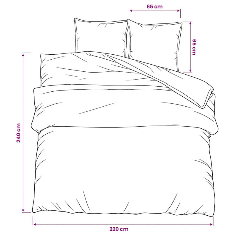 vidaXL Set Copripiumino Grigio 220x240 cm in Cotone - Image 5 of 5