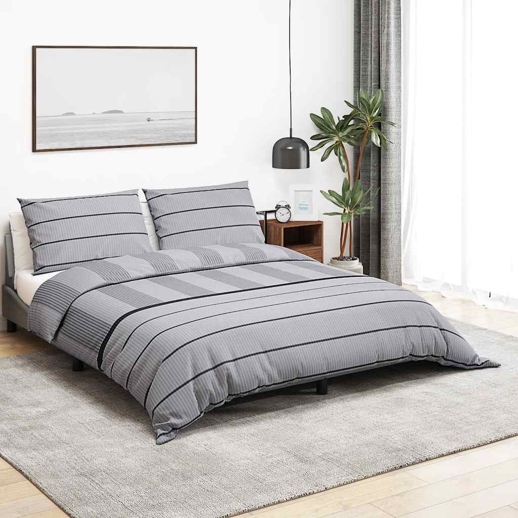 vidaXL Set Copripiumino Grigio 220x240 cm in Cotone - Image 1 of 5