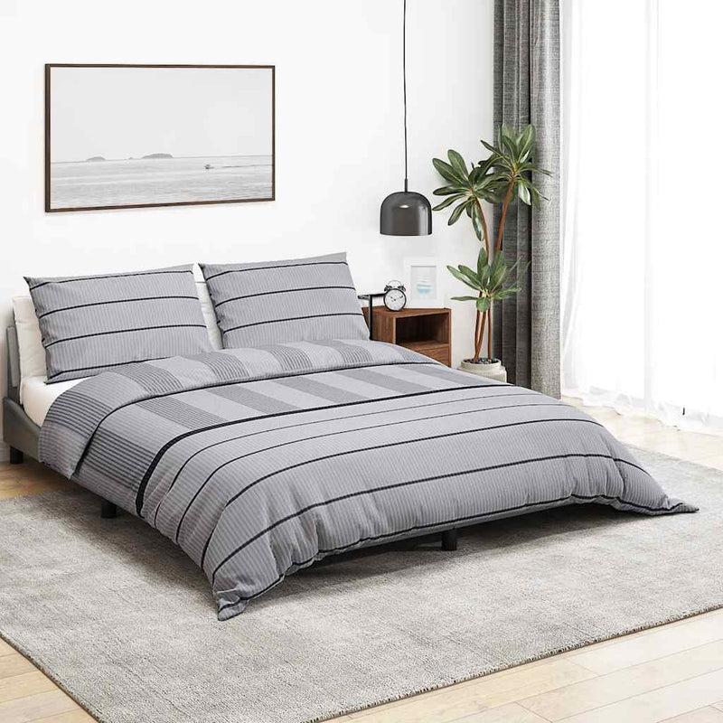 vidaXL Set Copripiumino Grigio 220x240 cm in Cotone - Image 1 of 5