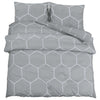 vidaXL Set Copripiumino Grigio 200x200 cm in Cotone - Image 2 of 5