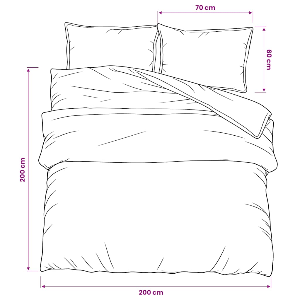 vidaXL Set Copripiumino Grigio 200x200 cm in Cotone - Image 5 of 5