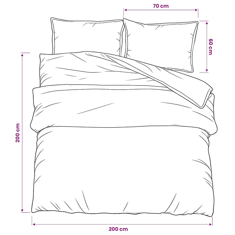 vidaXL Set Copripiumino Grigio 200x200 cm in Cotone - Image 5 of 5