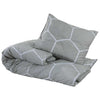 vidaXL Set Copripiumino Grigio 240x220 cm in Cotone - Image 3 of 5