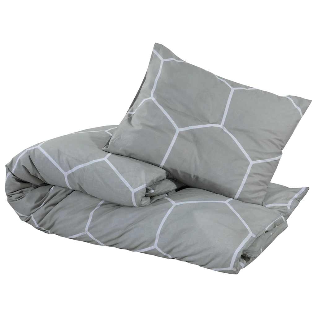 vidaXL Set Copripiumino Grigio 240x220 cm in Cotone - Image 3 of 5