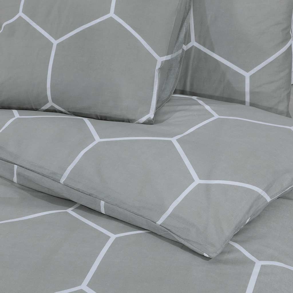 vidaXL Set Copripiumino Grigio 240x220 cm in Cotone - Image 4 of 5
