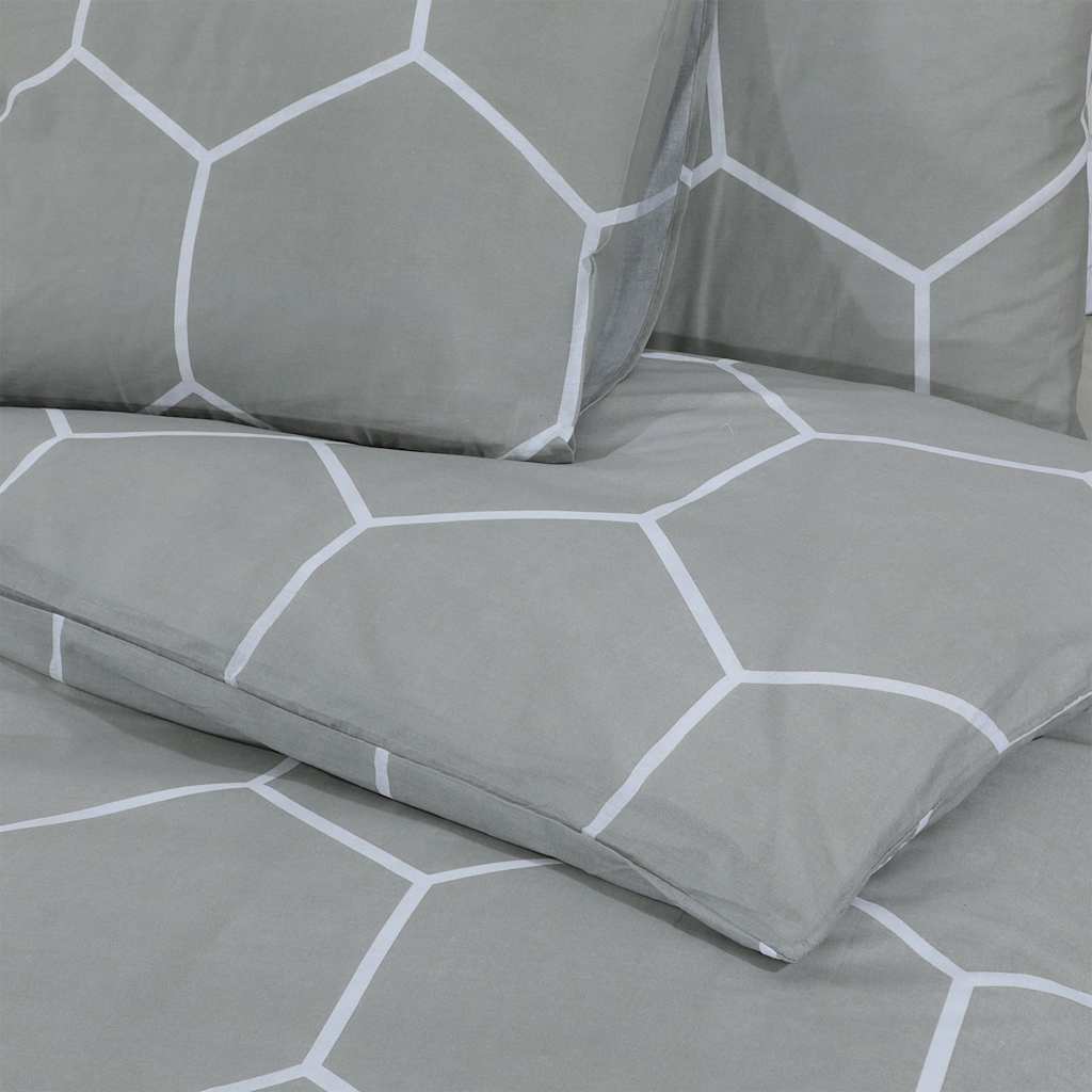 vidaXL Set Copripiumino Grigio 260x220 cm in Cotone - Image 4 of 5