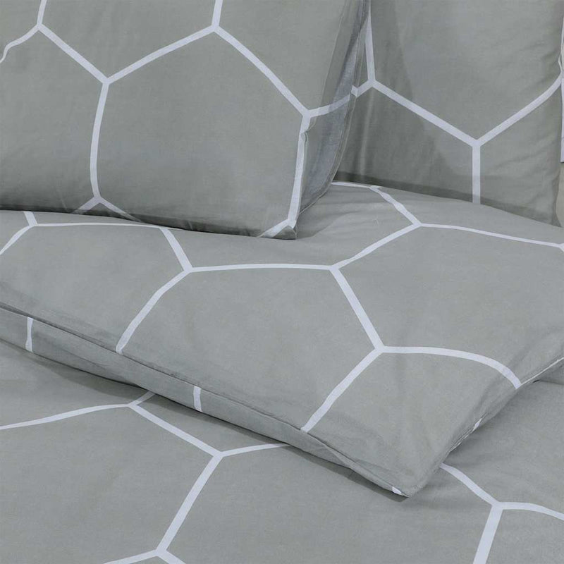 vidaXL Set Copripiumino Grigio 260x220 cm in Cotone - Image 4 of 5