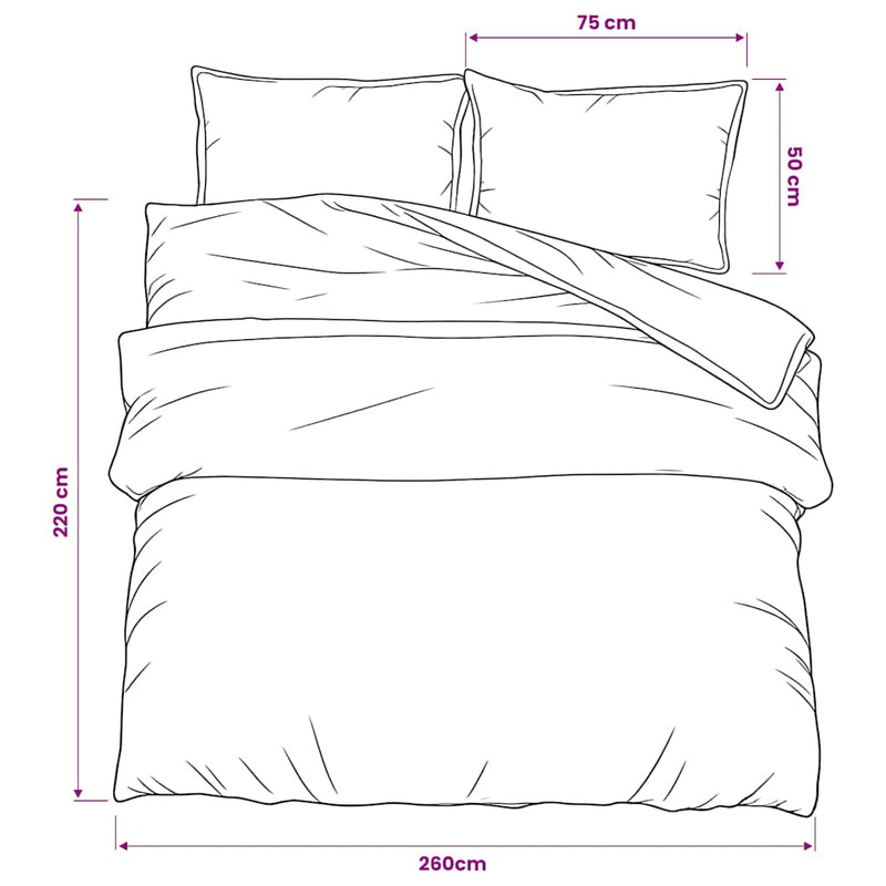 vidaXL Set Copripiumino Grigio 260x220 cm in Cotone - Image 5 of 5