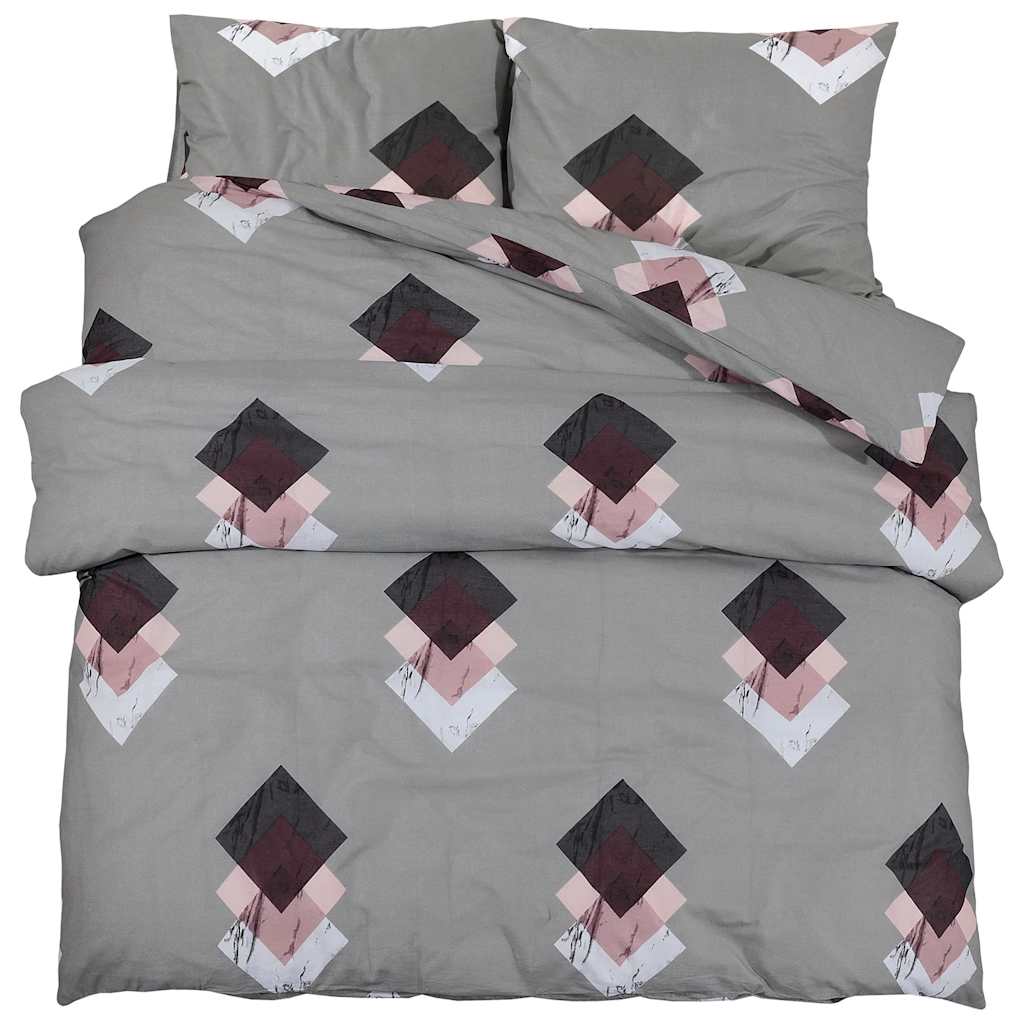 vidaXL Set Copripiumino Grigio 155x220 cm in Cotone - Image 2 of 5