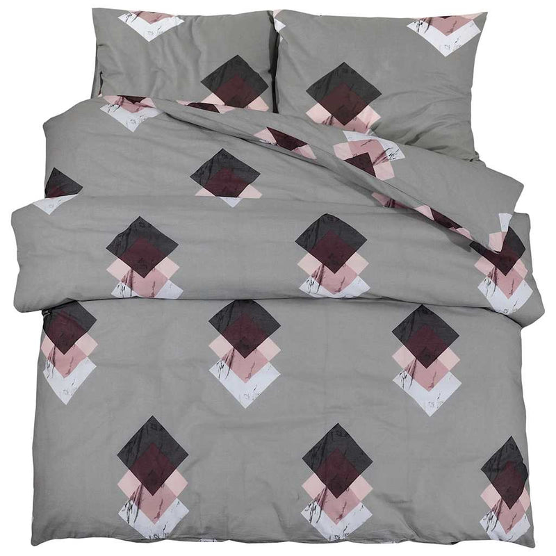 vidaXL Set Copripiumino Grigio 155x220 cm in Cotone - Image 2 of 5