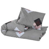 vidaXL Set Copripiumino Grigio 155x220 cm in Cotone - Image 3 of 5
