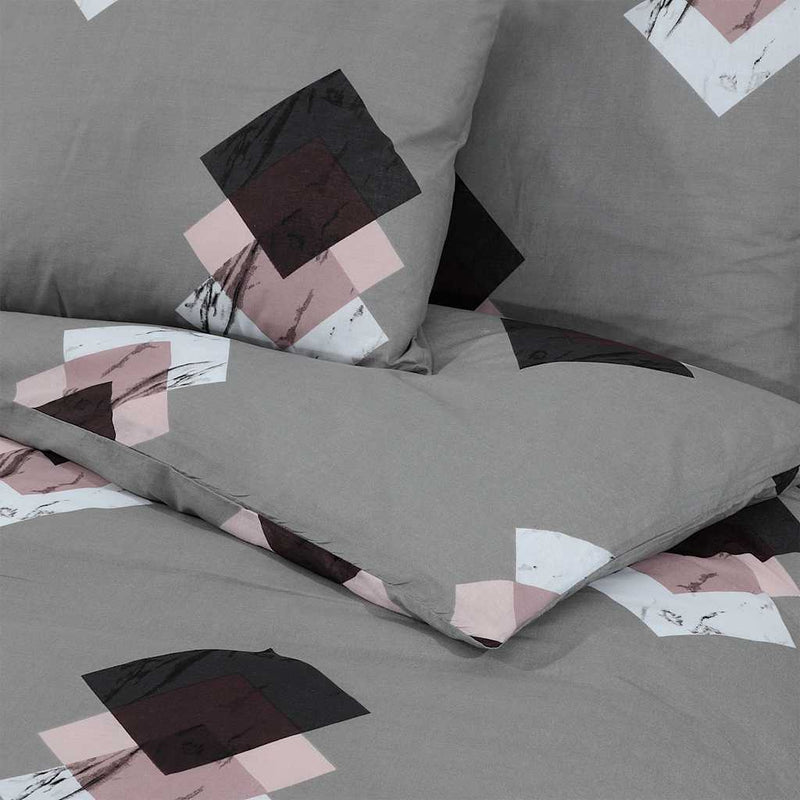 vidaXL Set Copripiumino Grigio 155x220 cm in Cotone - Image 4 of 5