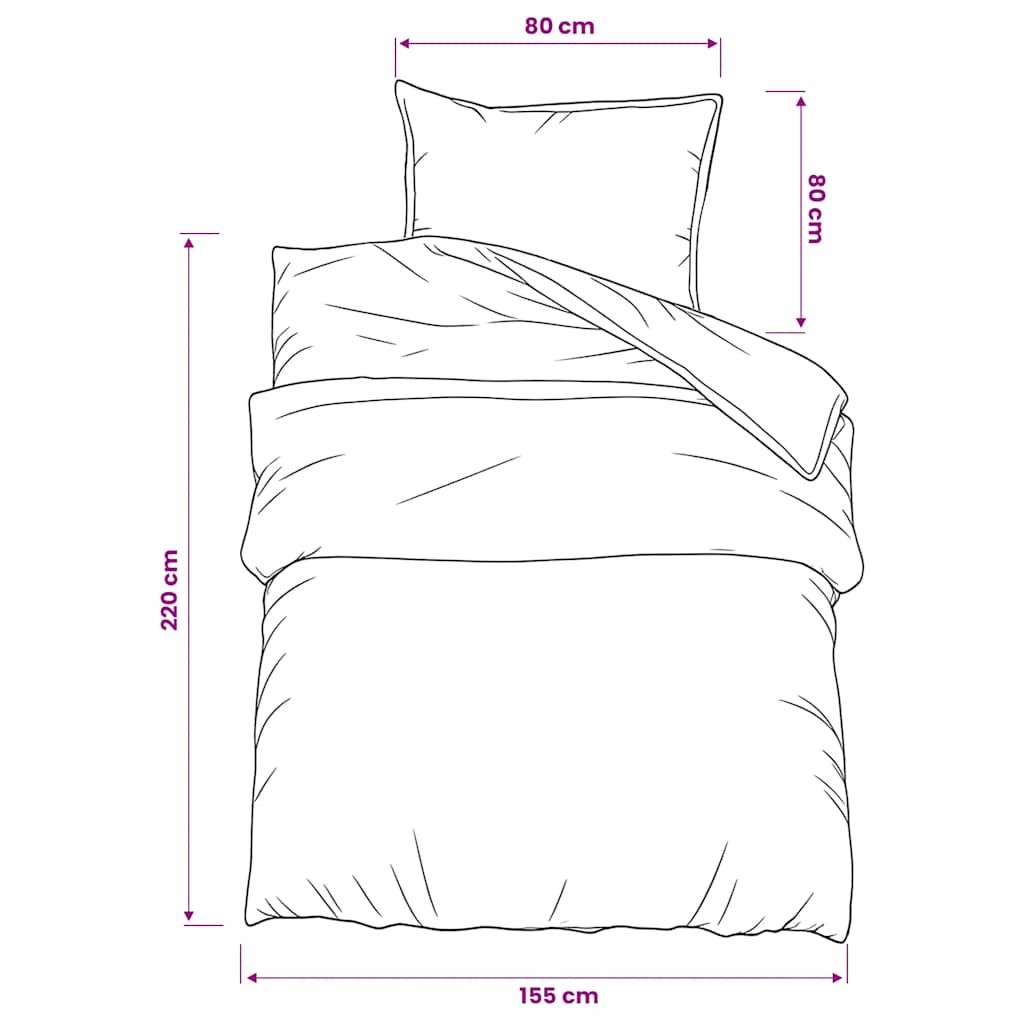 vidaXL Set Copripiumino Grigio 155x220 cm in Cotone - Image 5 of 5