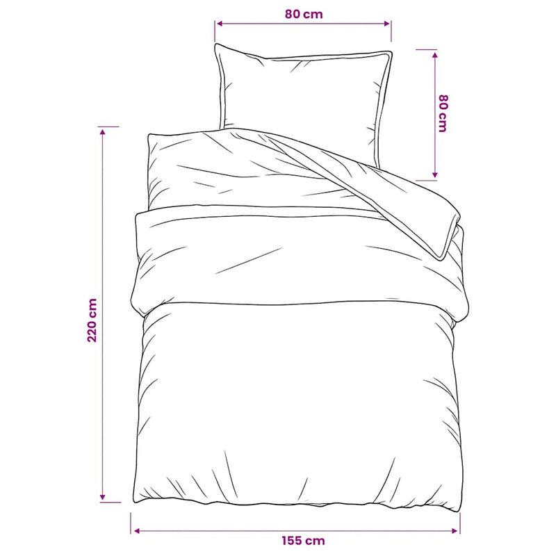 vidaXL Set Copripiumino Grigio 155x220 cm in Cotone - Image 5 of 5