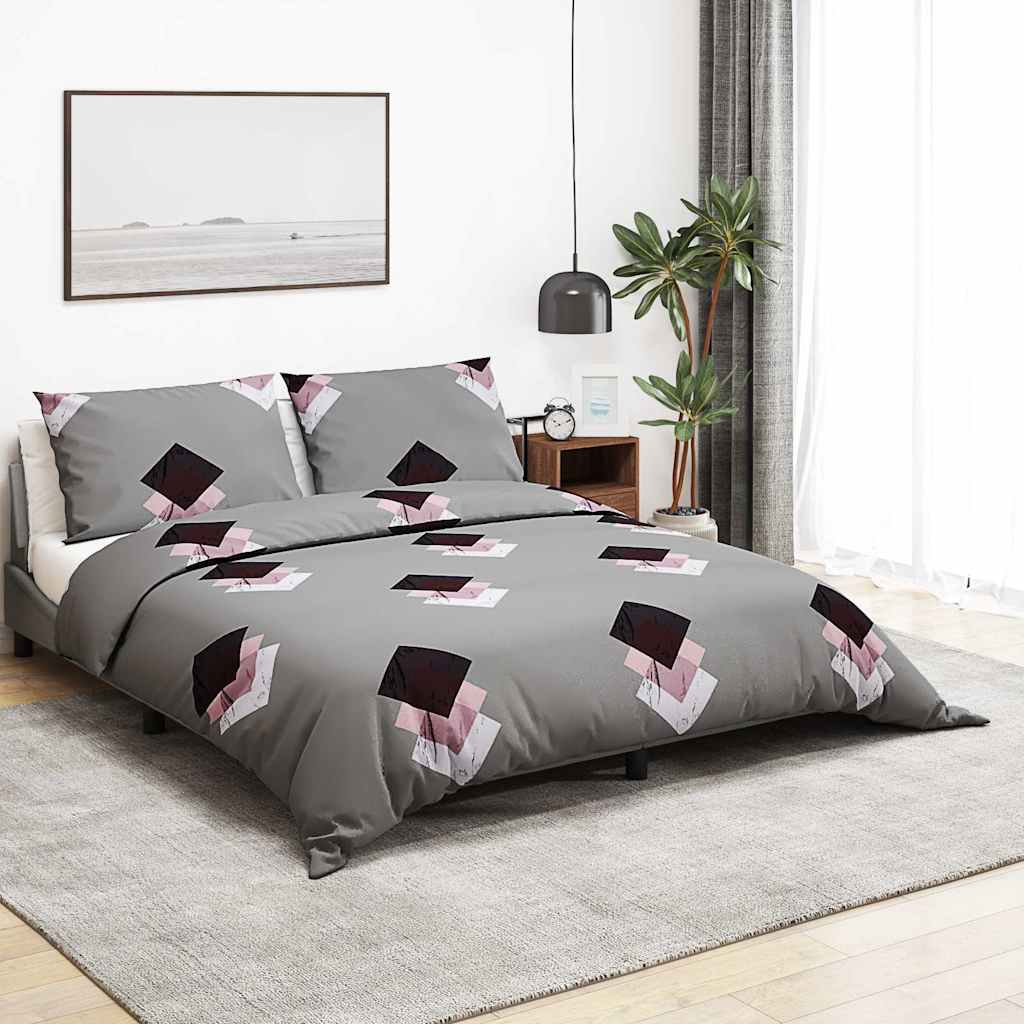 vidaXL Set Copripiumino Grigio 155x220 cm in Cotone - Image 1 of 5