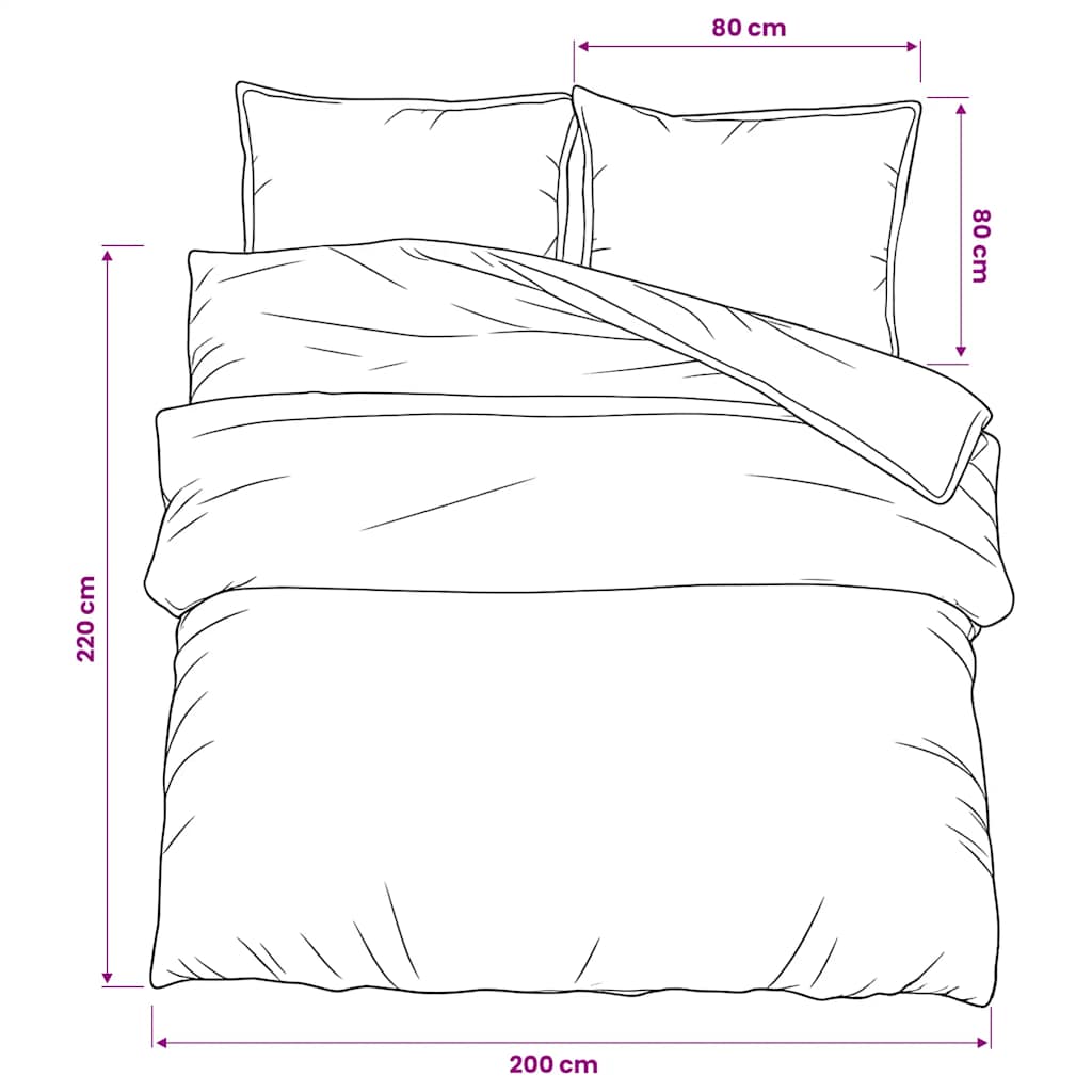 vidaXL Set Copripiumino Grigio 200x220 cm in Cotone - Image 5 of 5
