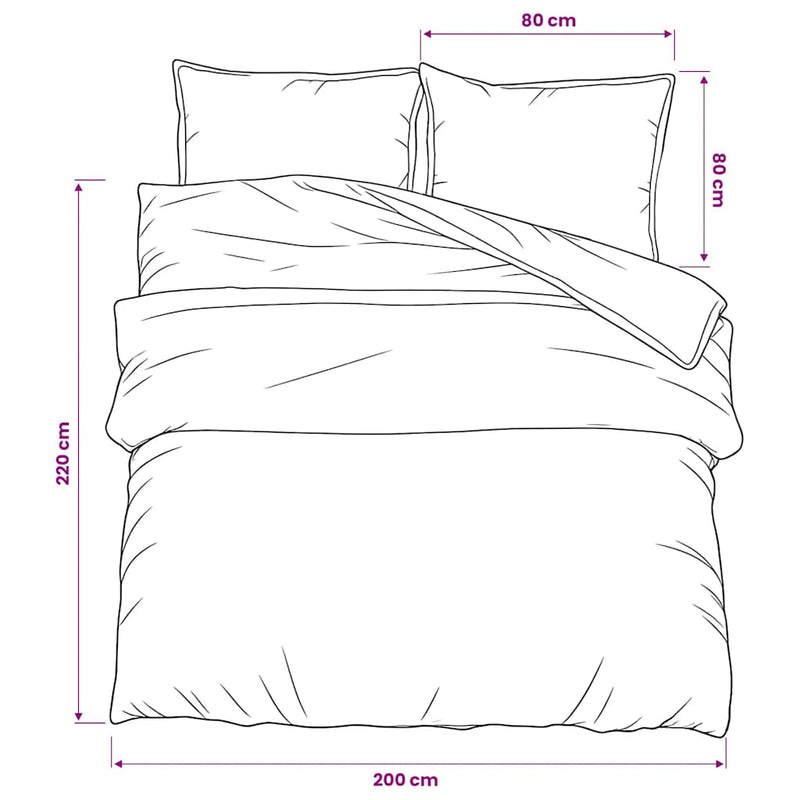 vidaXL Set Copripiumino Grigio 200x220 cm in Cotone - Image 5 of 5