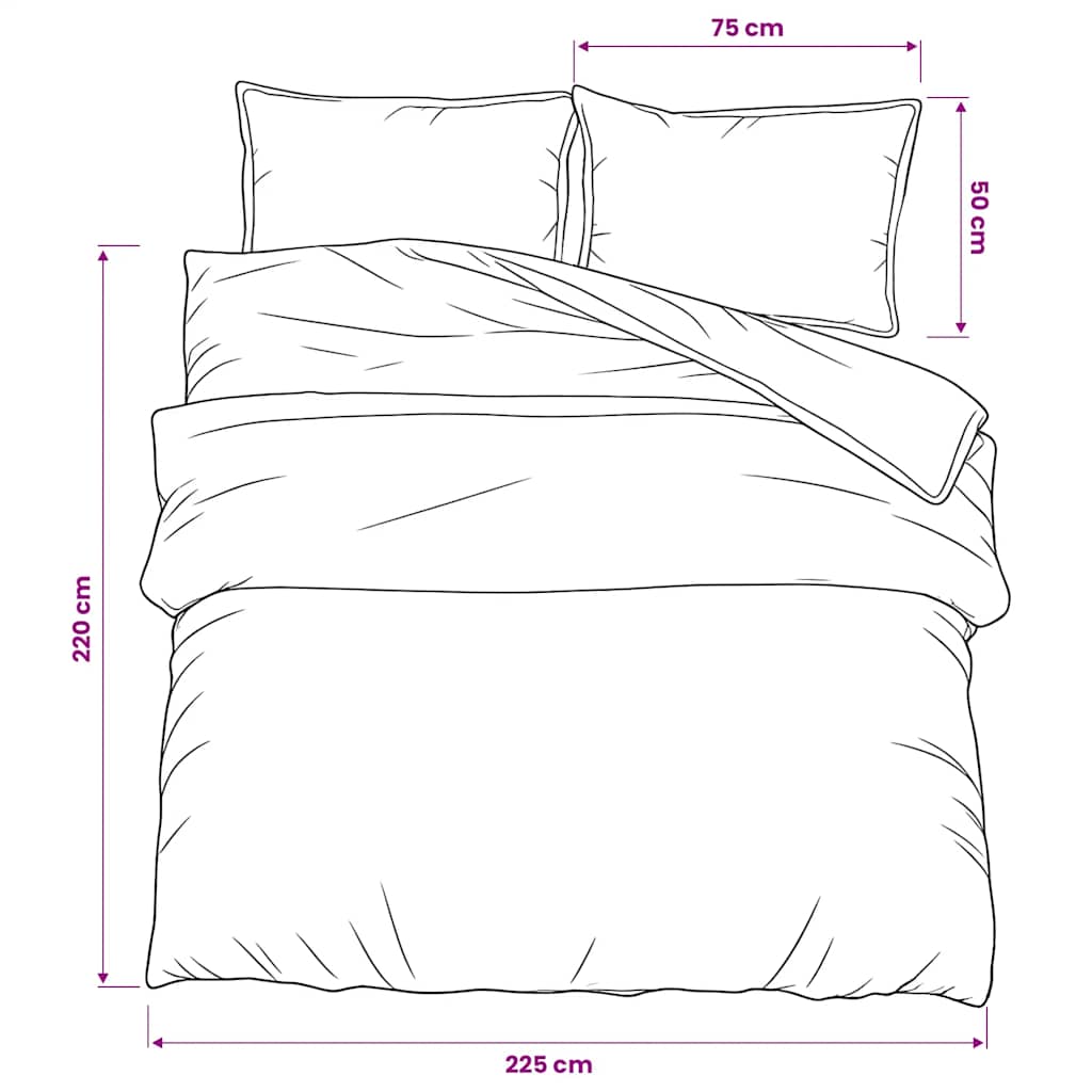 vidaXL Set Copripiumino Grigio 225x220 cm in Cotone - Image 5 of 5