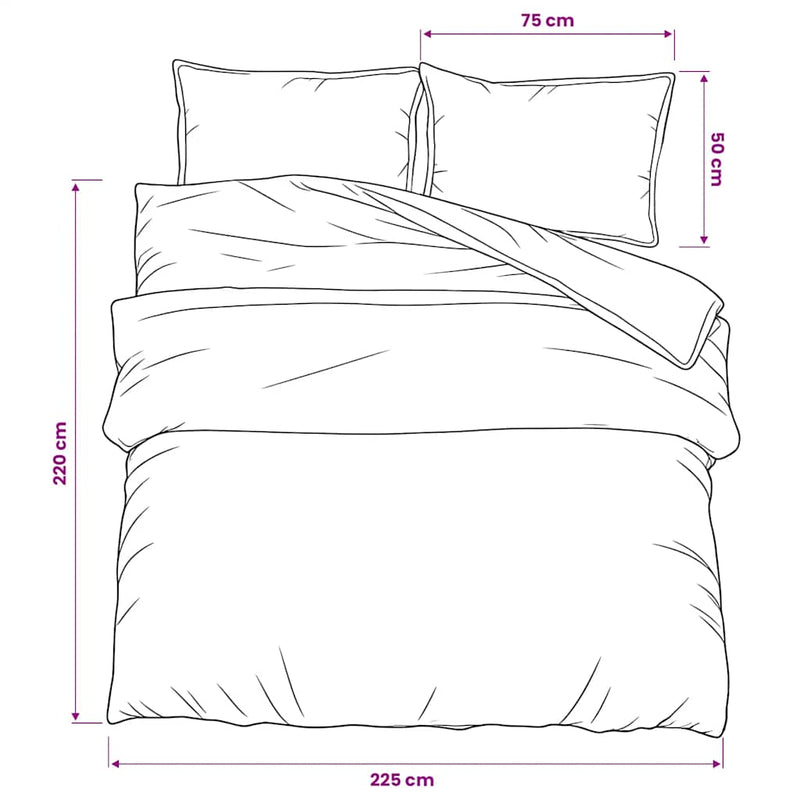 vidaXL Set Copripiumino Grigio 225x220 cm in Cotone - Image 5 of 5