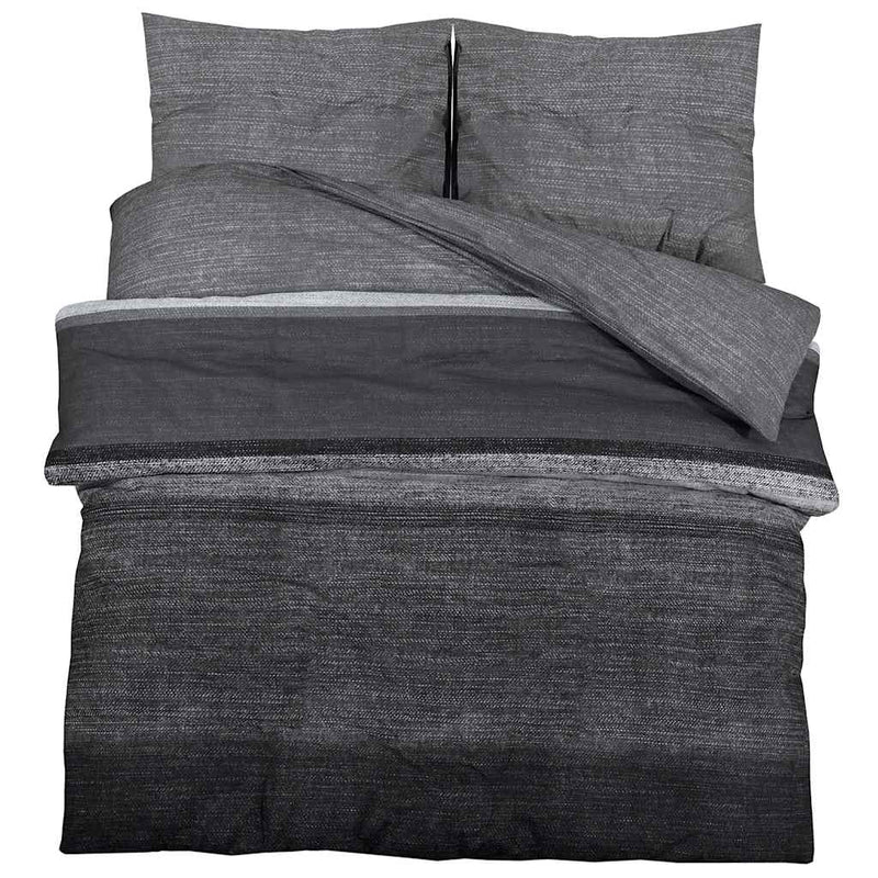 vidaXL Set Copripiumino Grigio Scuro 155x220 cm in Cotone - Image 2 of 5