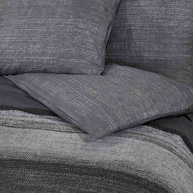 vidaXL Set Copripiumino Grigio Scuro 155x220 cm in Cotone - Image 4 of 5