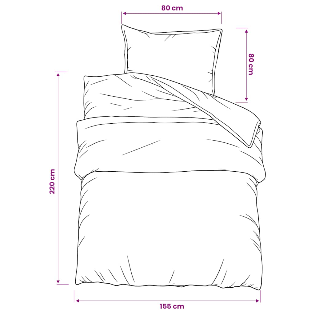vidaXL Set Copripiumino Grigio Scuro 155x220 cm in Cotone - Image 5 of 5