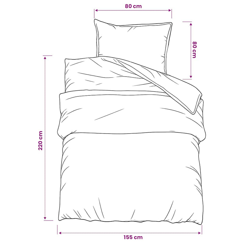 vidaXL Set Copripiumino Grigio Scuro 155x220 cm in Cotone - Image 5 of 5