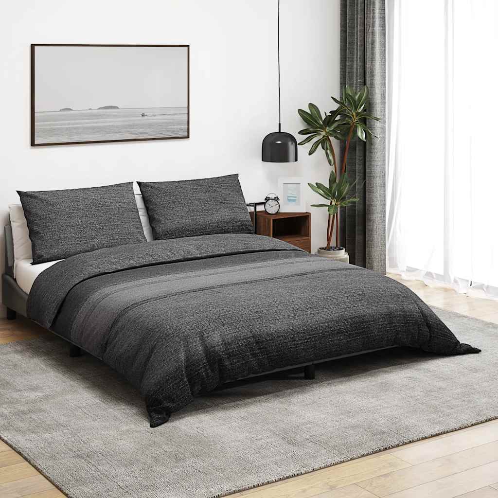 vidaXL Set Copripiumino Grigio Scuro 155x220 cm in Cotone - Image 1 of 5