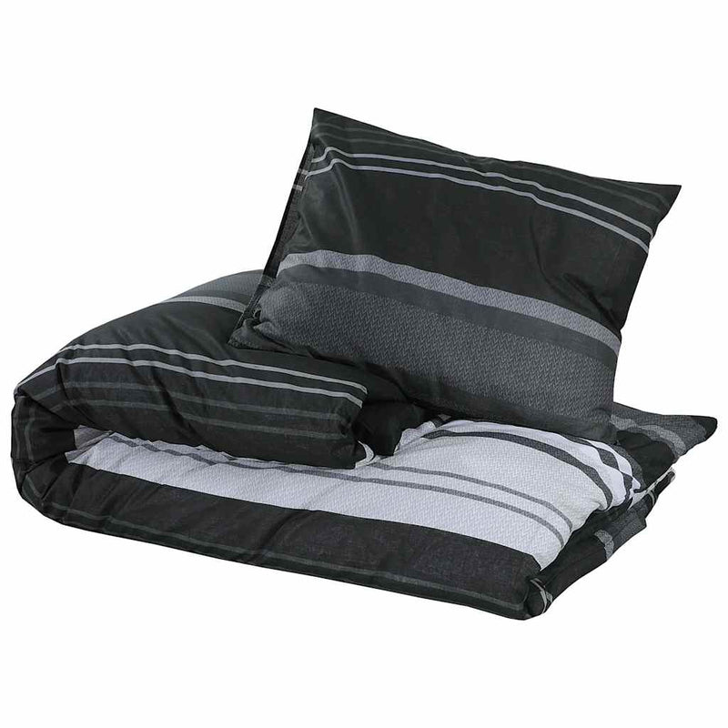 vidaXL Set Copripiumino Nero e Bianco 140x200 cm in Cotone - Image 3 of 5