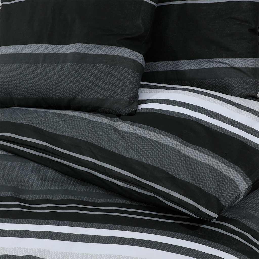 vidaXL Set Copripiumino Nero e Bianco 140x200 cm in Cotone - Image 4 of 5