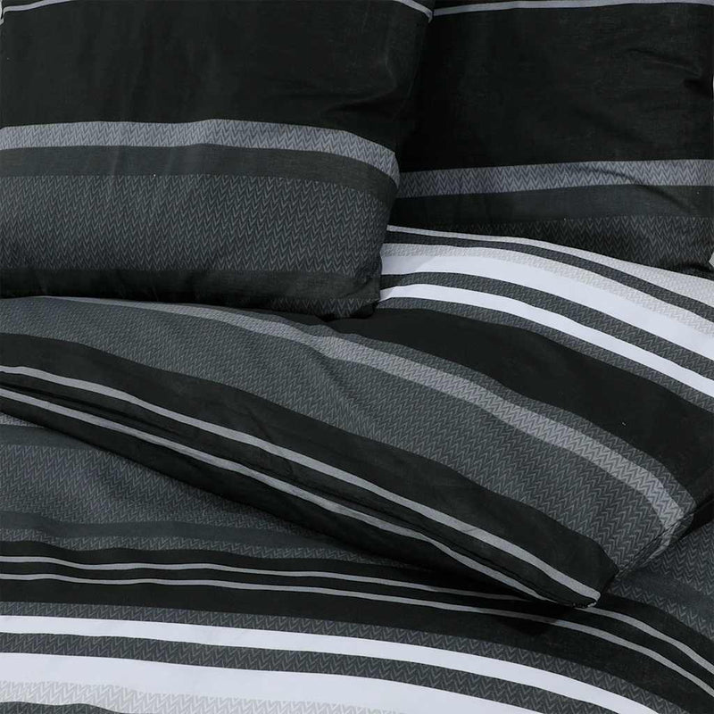 vidaXL Set Copripiumino Nero e Bianco 240x220 cm in Cotone - Image 4 of 5