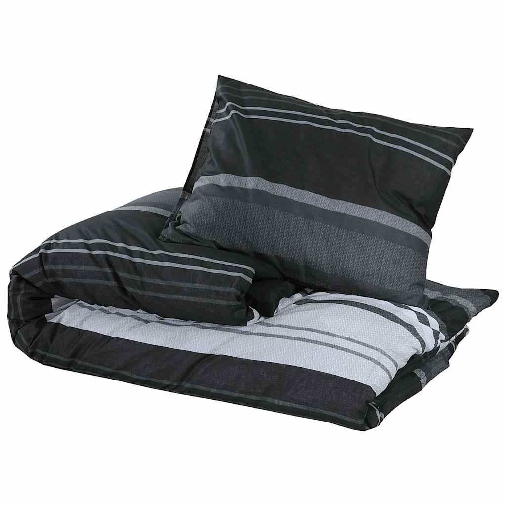 vidaXL Set Copripiumino Nero e Bianco 135x200 cm in Cotone - Image 3 of 5